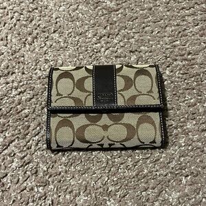 Coach Signature Brown and Tan Wallet